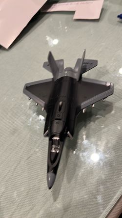 Gray Die-Cast Military Jet Fighter Toy