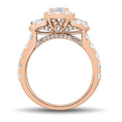 Helzberg - 3 Stone Halo Engagement Ring 