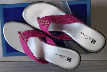 Pink Wedge Thong Sandals by White Mountain Sz8