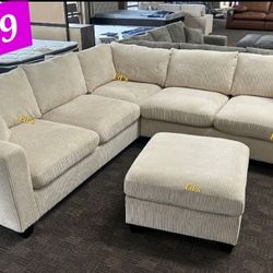 BRAND NEW 4PCS SECTIONAL SOFA SET WITH OTTOMAN AND ACCENT PILLOW INCLUDED $499
