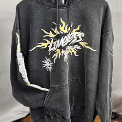 Women's Pacsun Loveless For Life Vintage Pullover Hoodie Size Large Grey