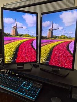 HELD for Buyer - Either 4 or 8, Dell Ultra Sharp 24-inch , Day Trading, Matching Monitors, Cords and Stands