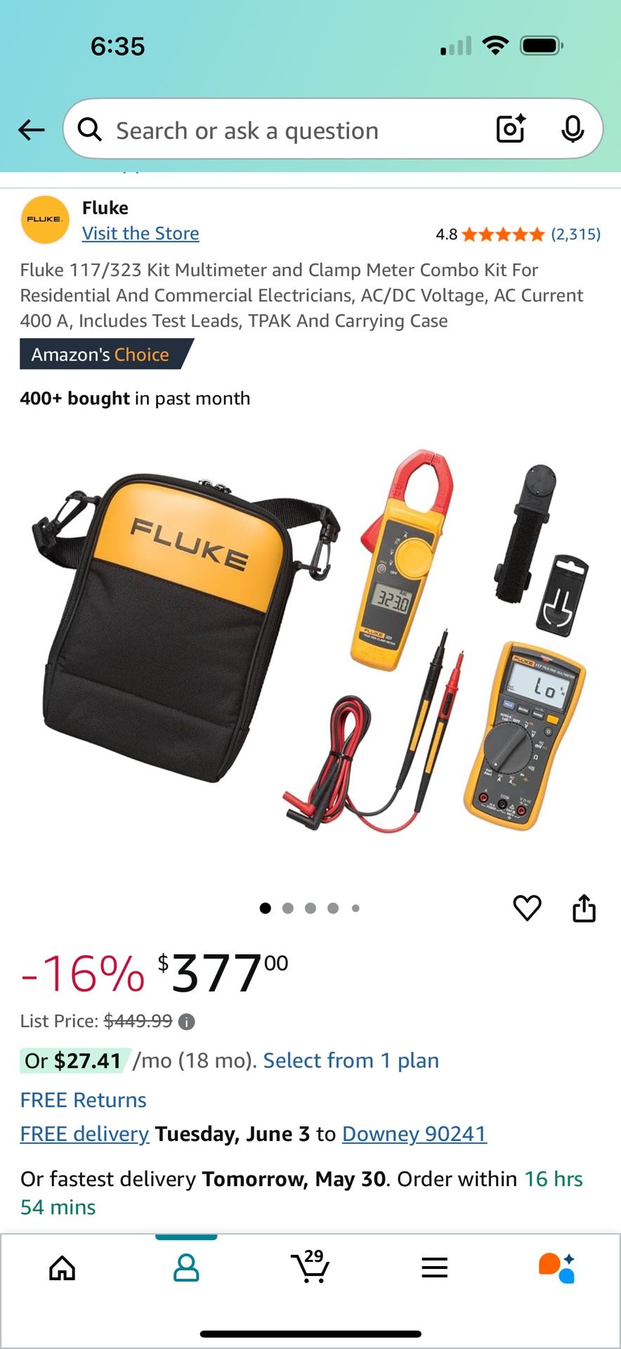 Fluke Multimeter And Clamp Meter Combo Kit
