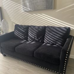 Black Velvet Sofa