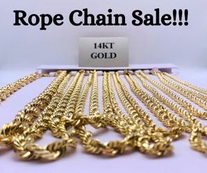 Rope chains sale! 14K Diamond Cut Rope Chains! 1-12mm Available 