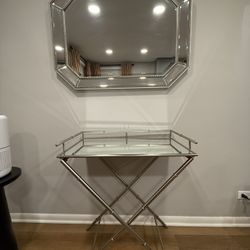 Bar Cart and Mirror