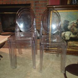 5 Lucite Chairs