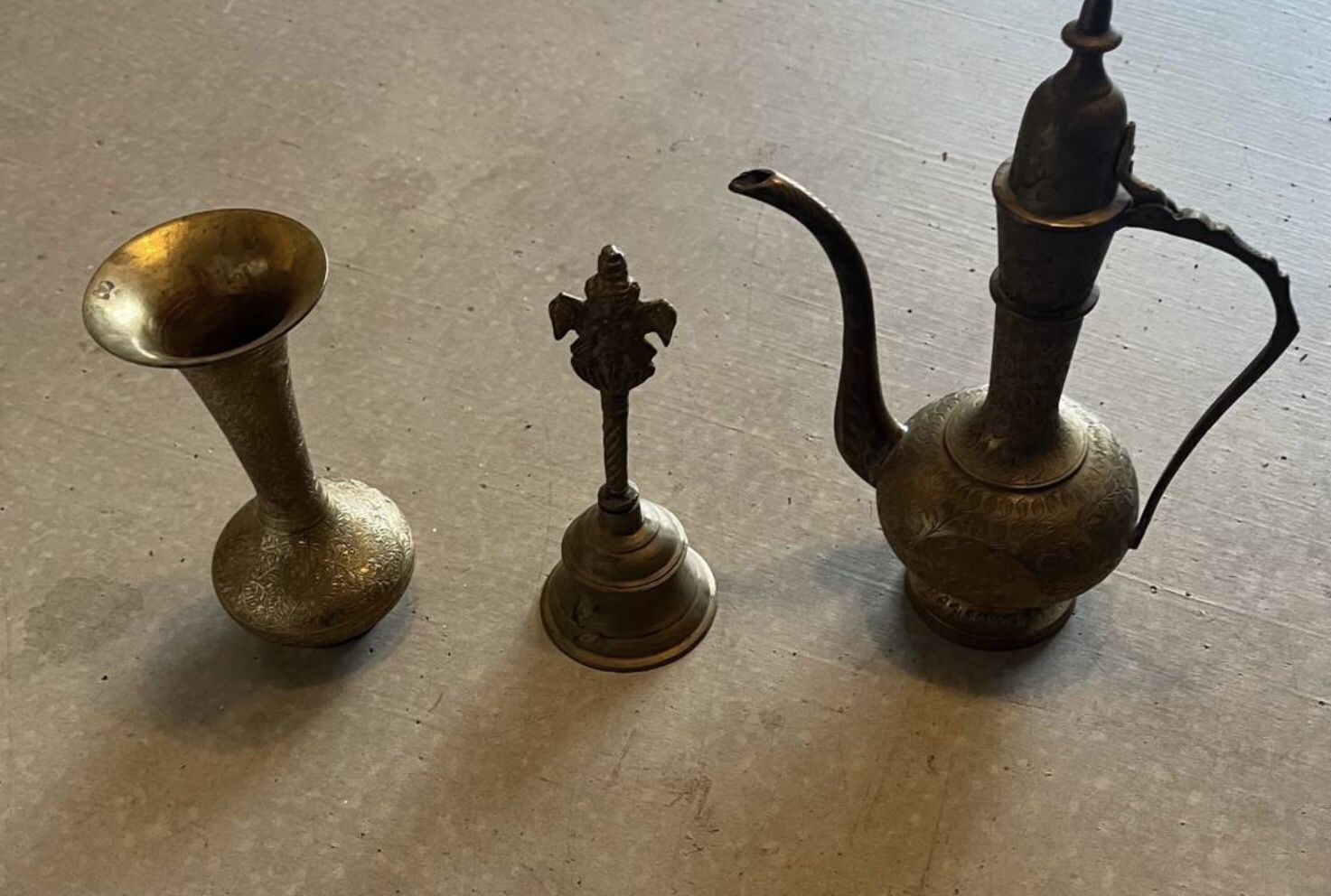 1960s Brass Vintage Set Vase From India