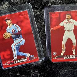 2024 Topps Stadium Club Red Foil Parallel Trea Turner & RC Johan Rojas - Philadelphia Phillies