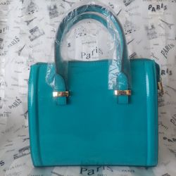 Women's Medium Shiny Faux Patent Leather Shoulder Bag