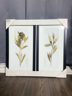 Gold Botanical Wall Art Set Framed – Modern Neutral Decor – Elegant Home Aesthetic