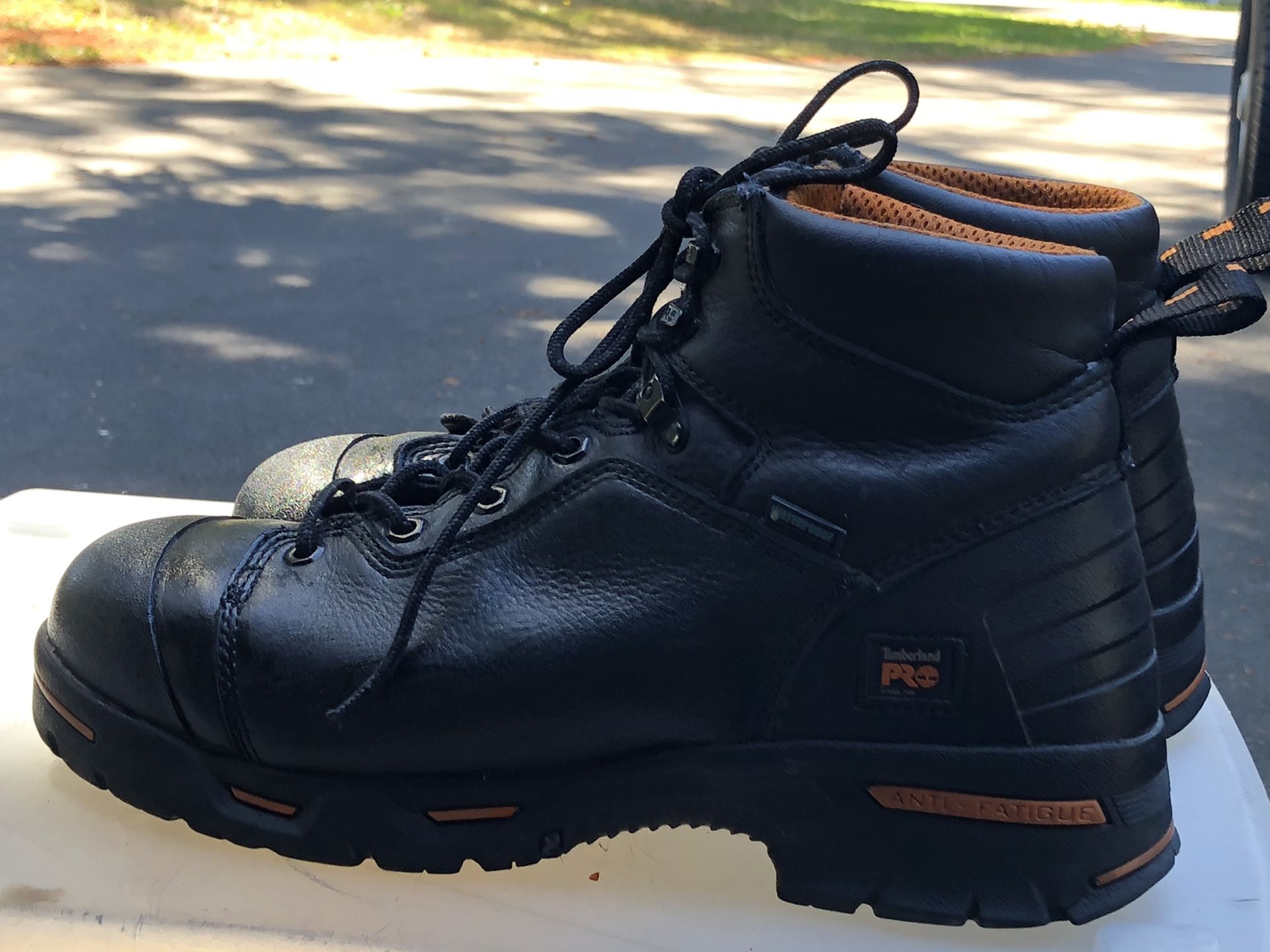 TIMBERLAND STEEL TOE WATERPROOF MEMBRANE Men’s Black Leather work Boots Size 13