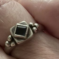 Antique Silver Size 6 Ring With Amethyst Stone