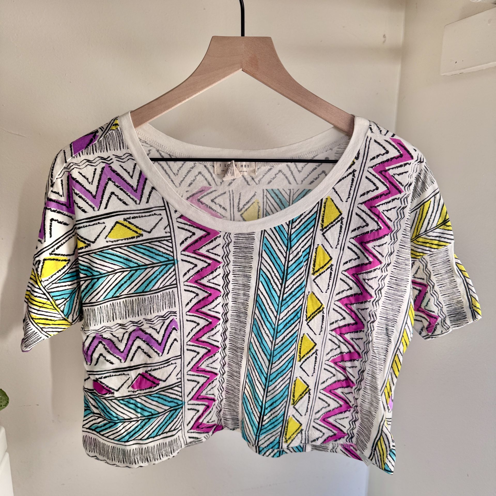 Colorful Geometric Crop T-Shirt