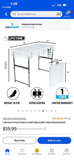 Folding table 4ft