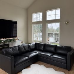 Finnala Real Leather Sectional Couch