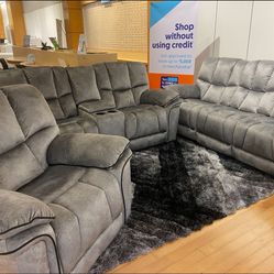 RECLINING SOFA AND LOVESEAT SET ON SALE ONLY $899. IN STOCK SAME DAY DELIVERY EASY FINANCING 