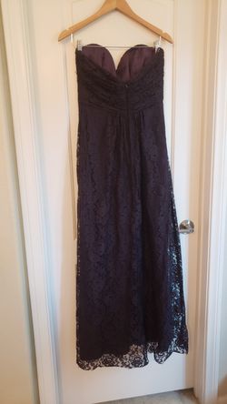 Purple Full Length Strapless Formal Dress