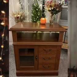 Wood TV Stand With Storage 