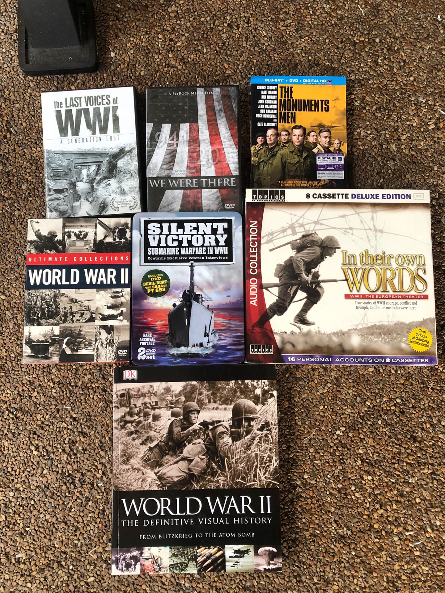 Lot of 6 WW2 Military DVD’S Book Cassette