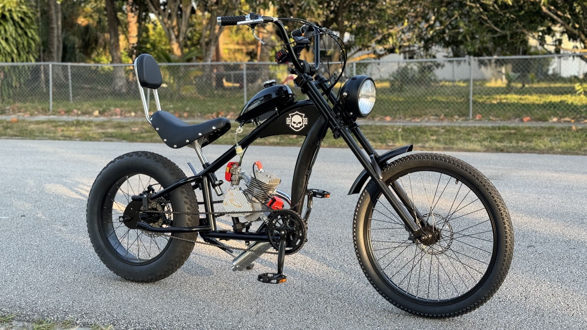 Chopper Motorized Bike with the new Avenger 85 motor