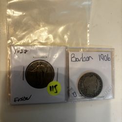 1906 Barber Quarter And 1927 Standing Liberty Quarter 