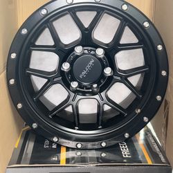 Full Set Falcon Off-Road TX-7983-12-MBK 17x9 -12 6x5.5 Wheels - Brand New!