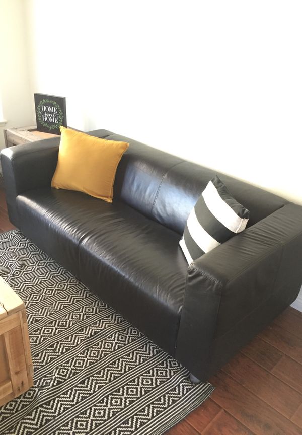 IKEA Klippan Black Leather Sofa for Sale in ROWLAND HGHTS, CA OfferUp