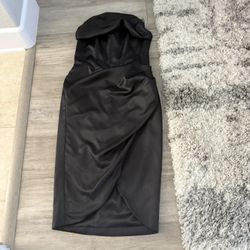 Black Strapless Dress Bardot 