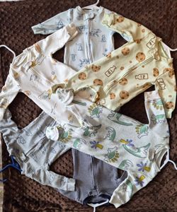 Carter's Baby Zip-Up Sleeper Onesies Bundle – 6 Pieces