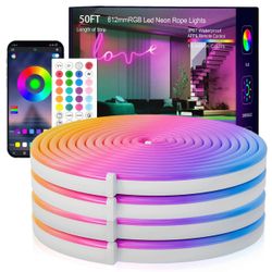 50FT RGB LED Neon Rope Lights ā App & Remote Control