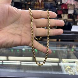 14k Solid Rope 5mm 22” 