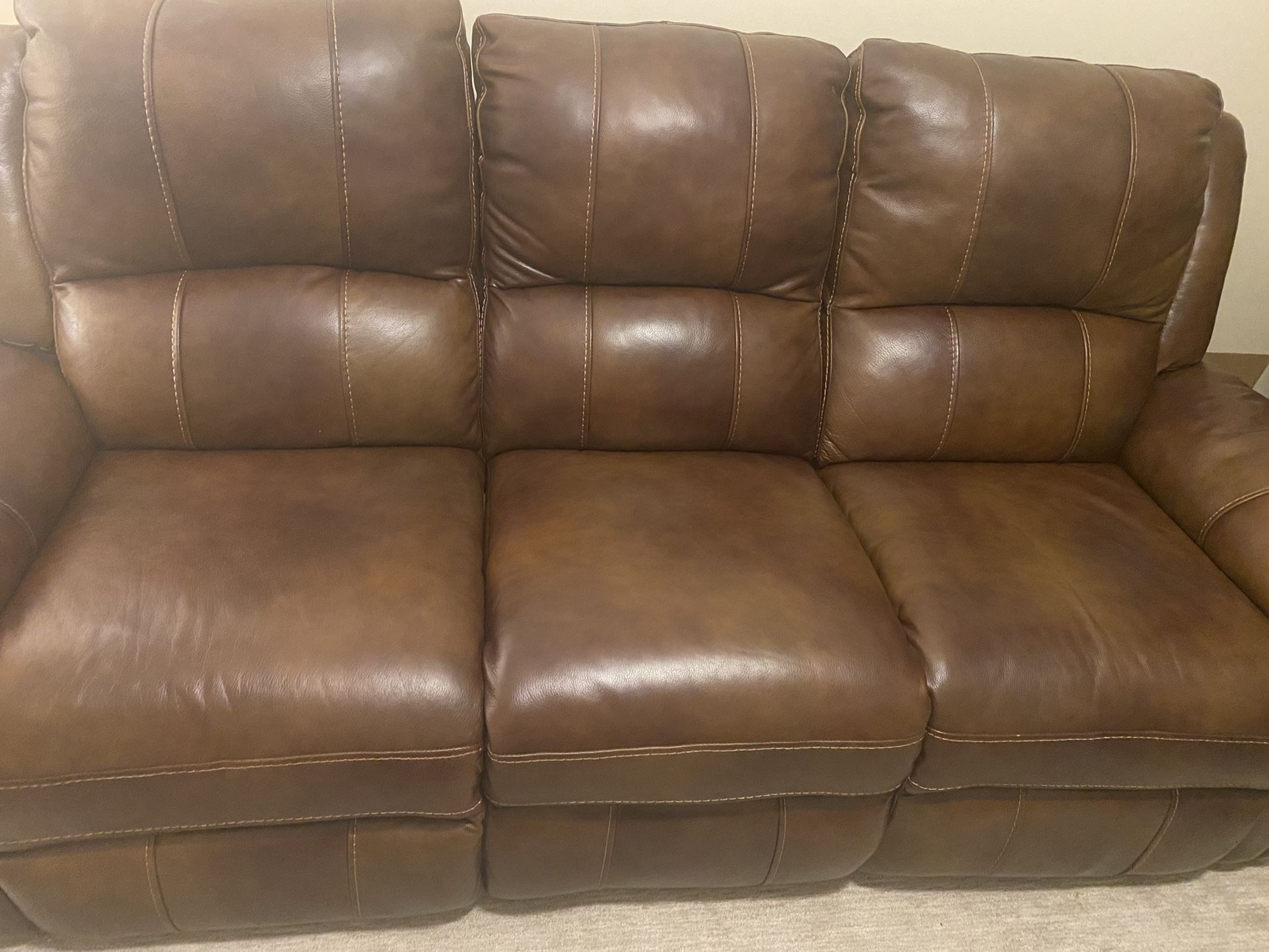 Recliner Leather Sofa Brown