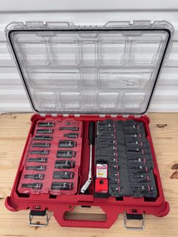 NEW Milwaukee PACKOUT 3/8" Socket Set and craftsman quick release ratchet 3/8” drive