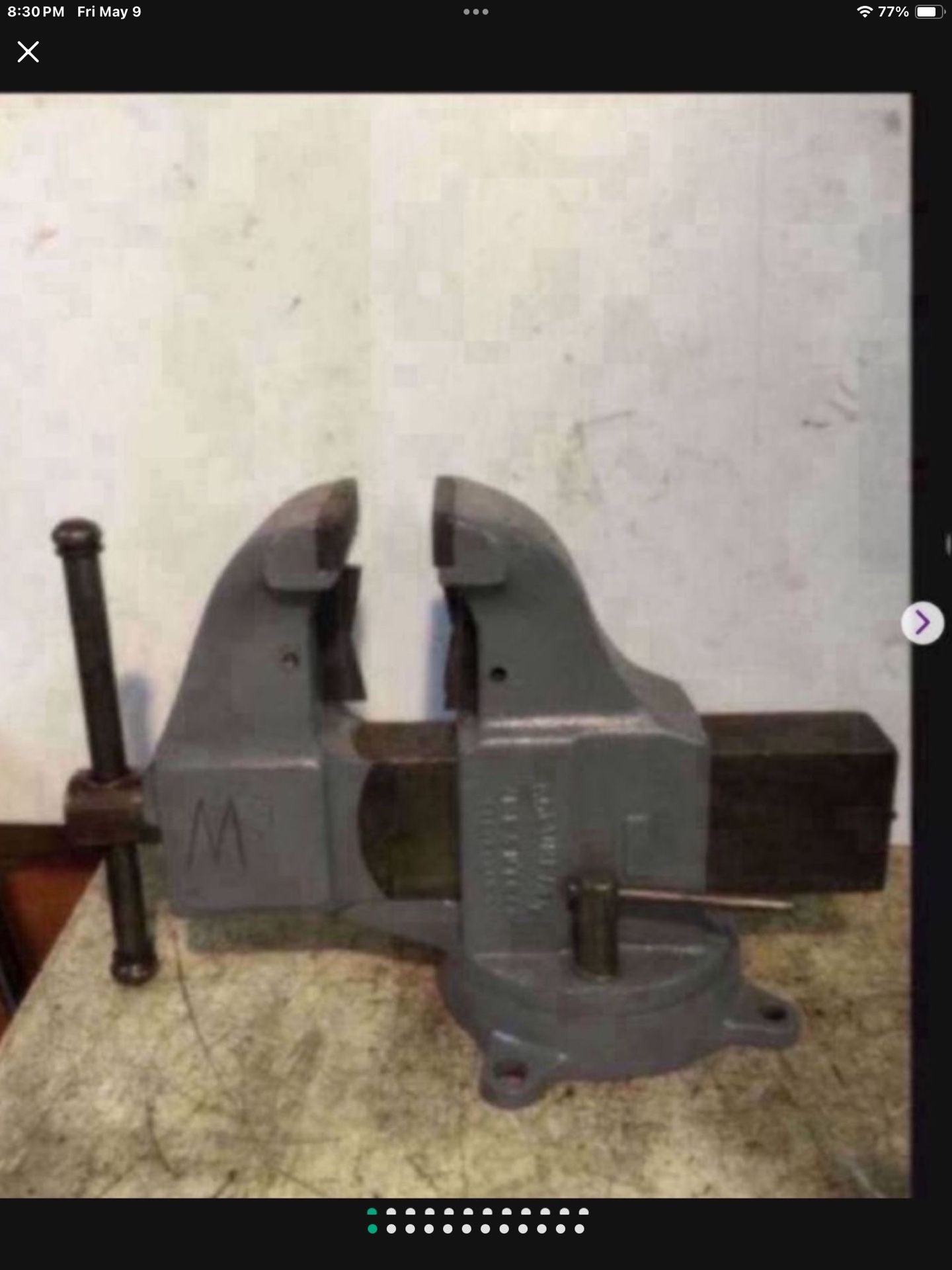 Colombian 205 Vise / 5 1/4 Jaws Pipe Jaws / Swivel Base / Opens 6 Inches / 95 Pounds / Made In USA Vice /
