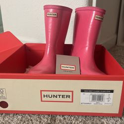 Girls Pink Glitter Hunter Boots Size 13/1