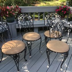 Vintage wrought iron bistro chairs $15 ea.