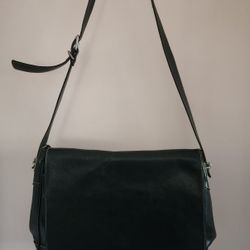 Cole Haan Black Pebbled Leather Messenger/Brief Bag 16"×12×4 $49 FIRM 