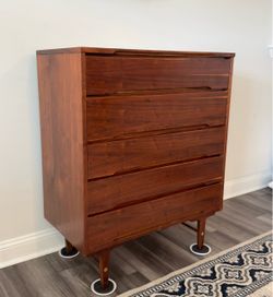 Refinished Mid-Century Modern Highboy Dresser