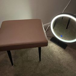 Vanity Mirror And Stool 