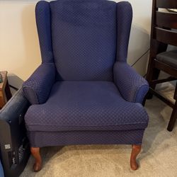 Navy Blue Wingback Chair