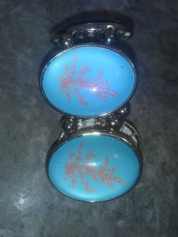 Large Gold-Plated and Turquoise Cuff Bracelet