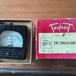 Triplett 500-0-500 UA Panel Meter Model 227-T New In Box)