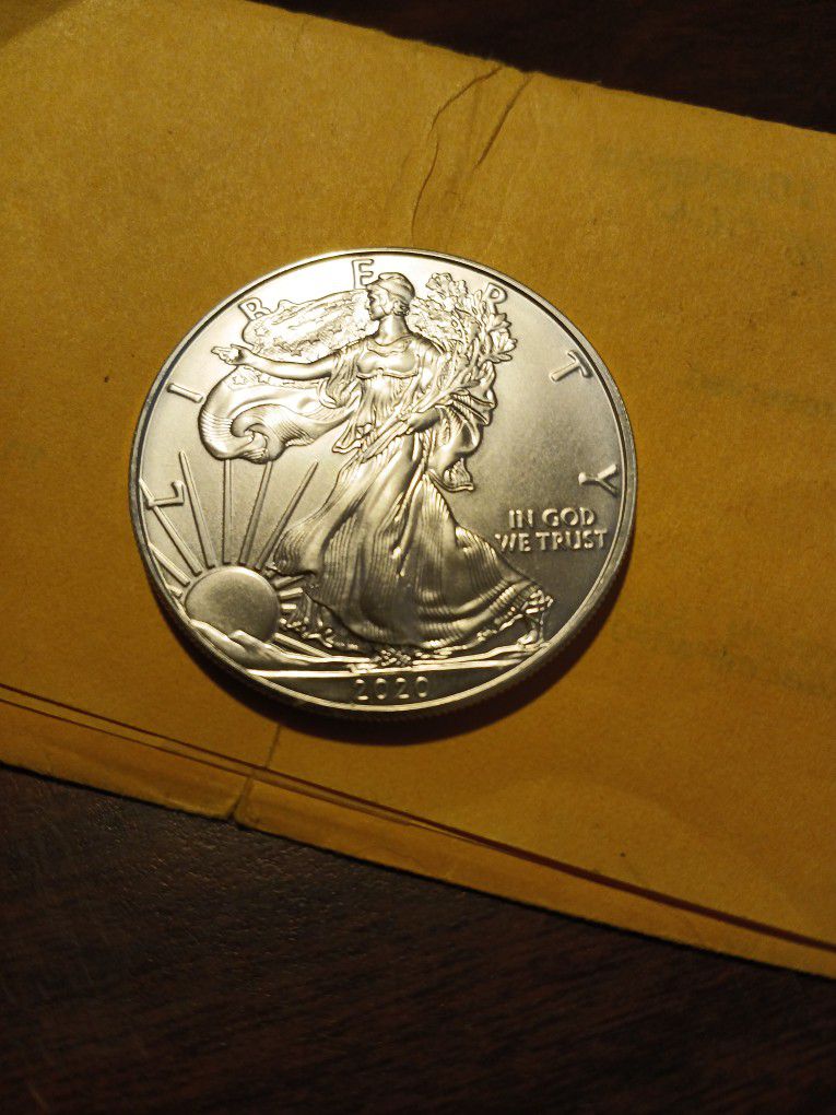 2020  Brilliant American Silver Eagle One Dollar Coin 