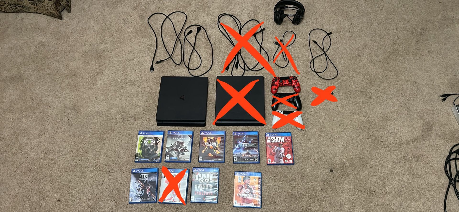 PS4 (1 TB) w/ Controllers and Games