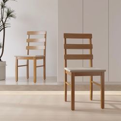 Solid Wood Dining Chairs 2 pcs