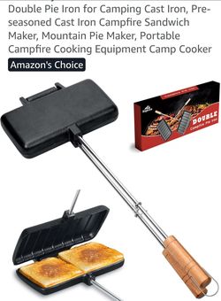 NEW DOUBLE CAST IRON CAMPFIRE PIE IRONS