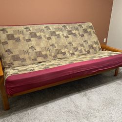 Futon Couch - Wooden, Queen Sized Bed