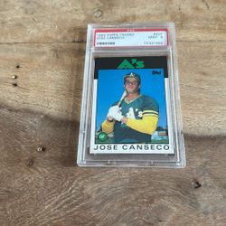 1986 Topps Traded Jose Canseco PSA 9