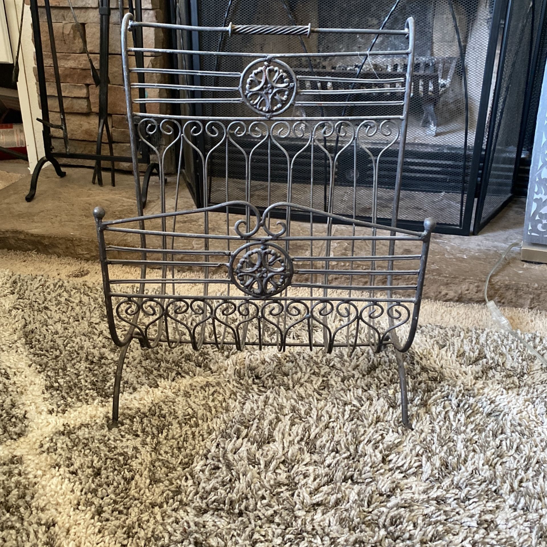 Magazine Rack Wood Holder For Fireplace